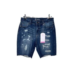 No Boundaries Jean Shorts Size 9 Boyfriend Cut Off Mid Rise Medium Wash‎ Denim